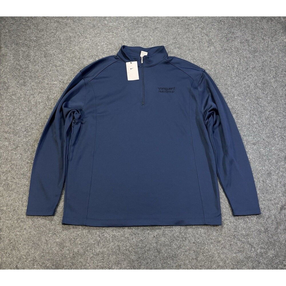 Nike Sport Cover Up 1/4 Zip Pullover Men's 3XL Blue Long Sleeve Logo